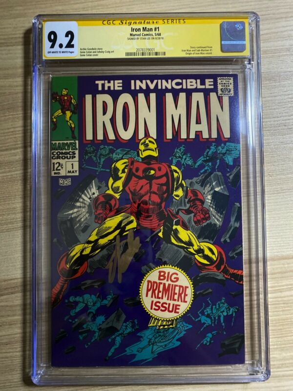The Invincible Iron Man 1 1968 Marvel Origin Story Signed Stan Lee CGC 92