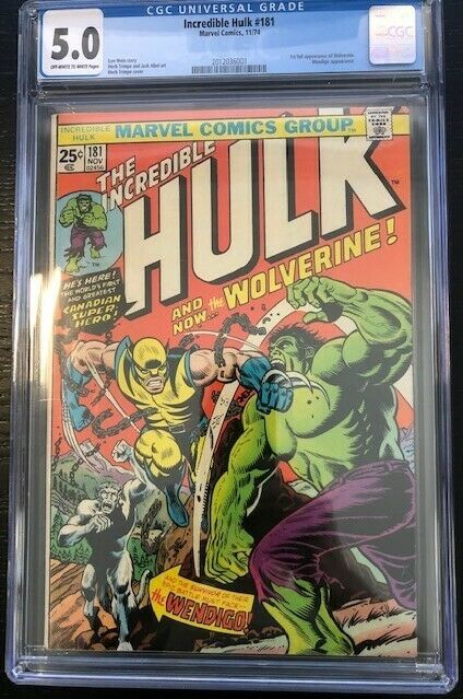 Incredible Hulk 181 CGC 50 1ST APPEARANCE OF WOLVERINE OWW PGS 1974