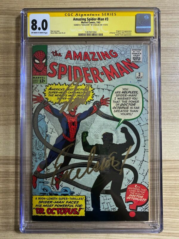 Amazing SpiderMan 3 1st app of Dr Octopus Signed Stan Lee EXCELSIOR CGC 80