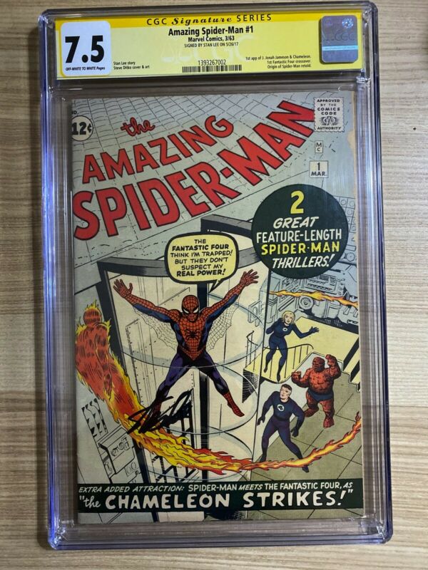 Amazing SpiderMan 1 1st app J Jonah Jameson Chemeleon Signed Stan Lee CGC 75