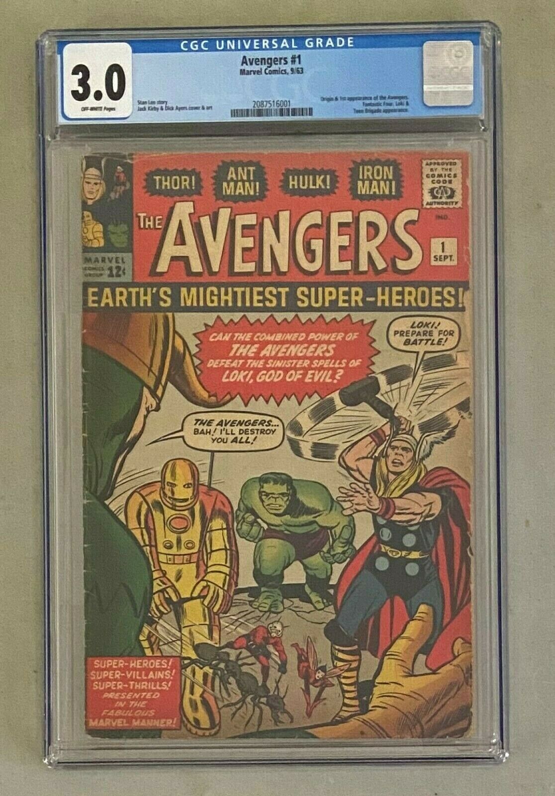 AVENGERS 1 Marvel Comics 1963 CGC 30 Origin  1st Appearance w Fantastic Four