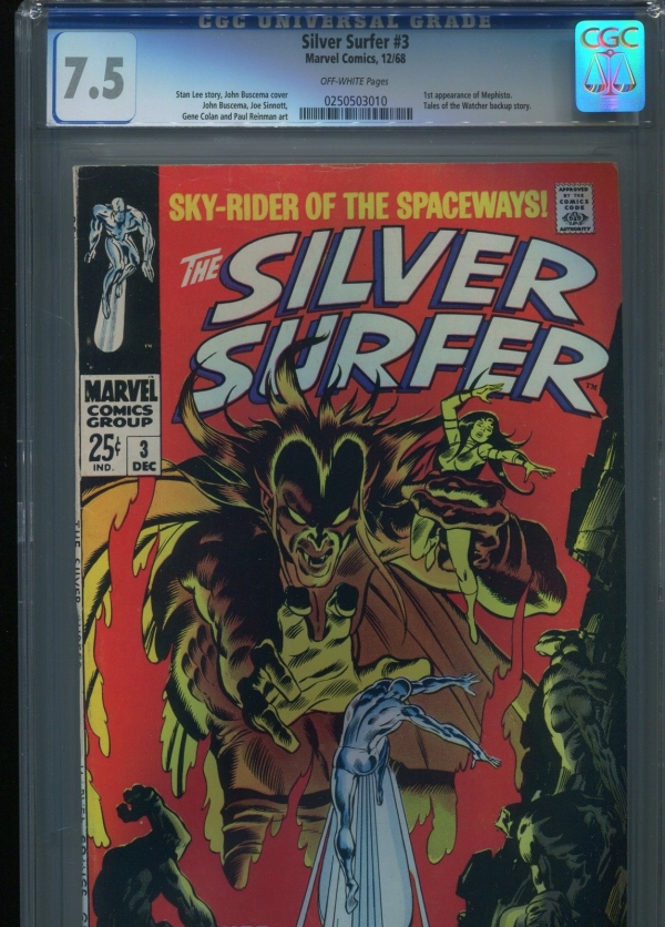 Silver Surfer 3  1st Mephisto   CGC 75  OWP