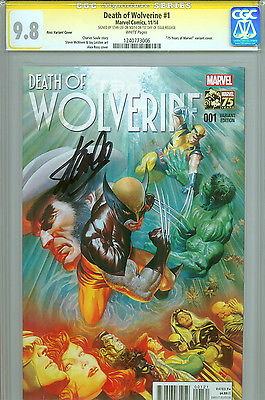 CGC SS 98 SIGNED Stan Lee Death of Wolverine 1 Alex Ross Variant Cover Art Hulk