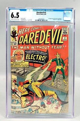 Vintage 1964 Marvel Daredevil 2 Comic Book CGC Graded 65 incl Fantastic Four