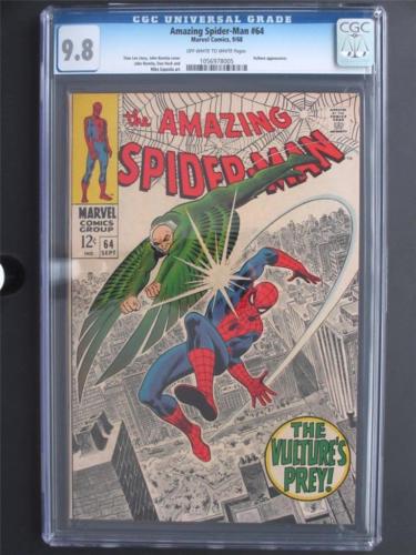 Amazing SpiderMan 64 MARVEL 1968 MINT CGC 98 NMMT Vulture HIGHEST GRADE