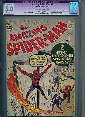  AMAZING SPIDERMAN 1  CGC 50  CENTS COPY  1ST SPIDERMAN IN OWN TITLE  KEY