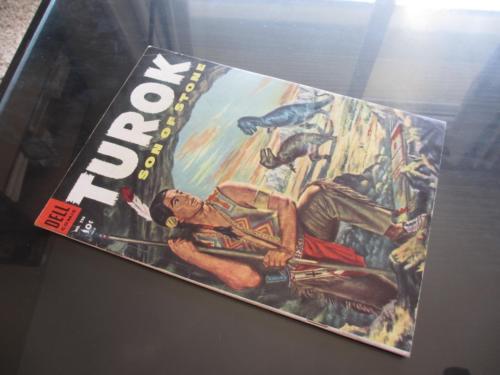 Four Color 596 DELL 1954  CGC 70 FNVF  1st Apps of Turok  Andar  LOOK