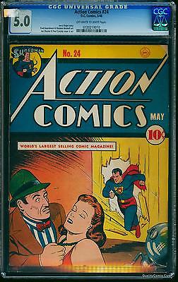 Action Comics 24 CGC VGFN 50 OffWhite to White   DC Superman