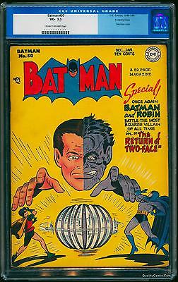 Batman 50 CGC VG 35 Cream to OffWhite Crowley  