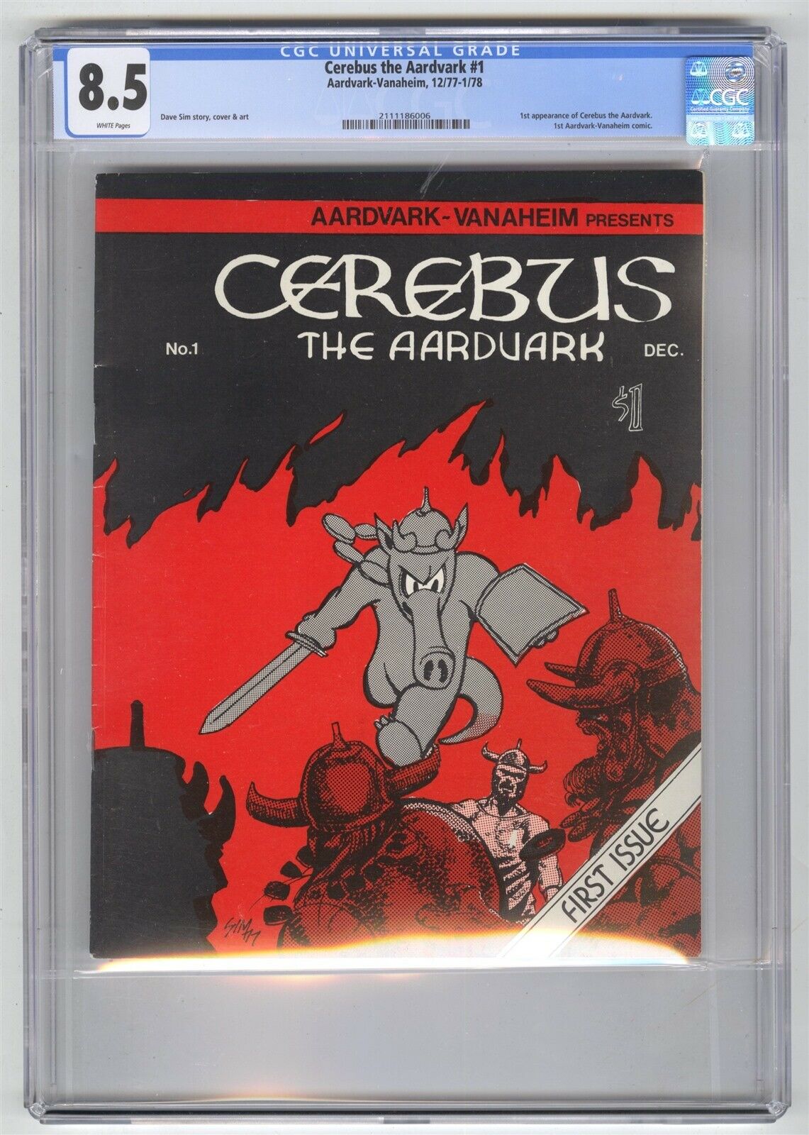 Cerebus the Aardvark 1 CGC 85 HIGH GRADE Vanaheim Comic KEY 1st App Cerebus
