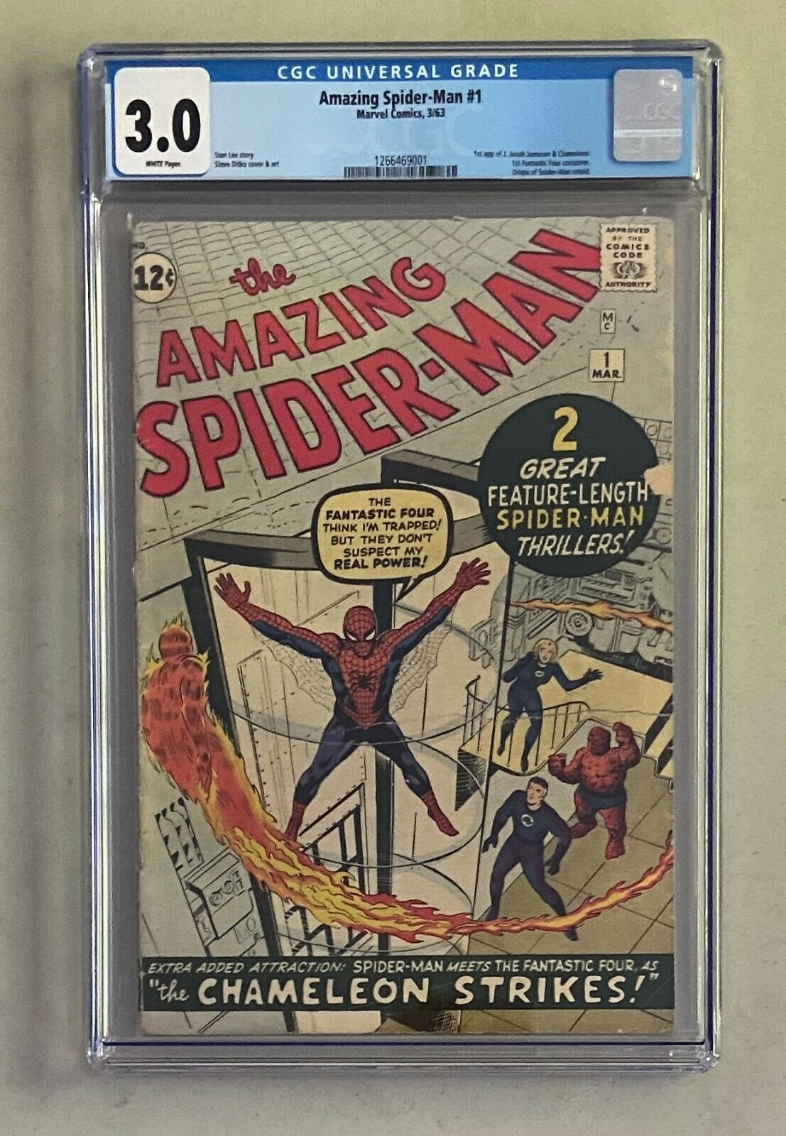 AMAZING SPIDERMAN 1 Marvel Comics 1963 CGC 30 Jonah Jameson 1st Appearance 