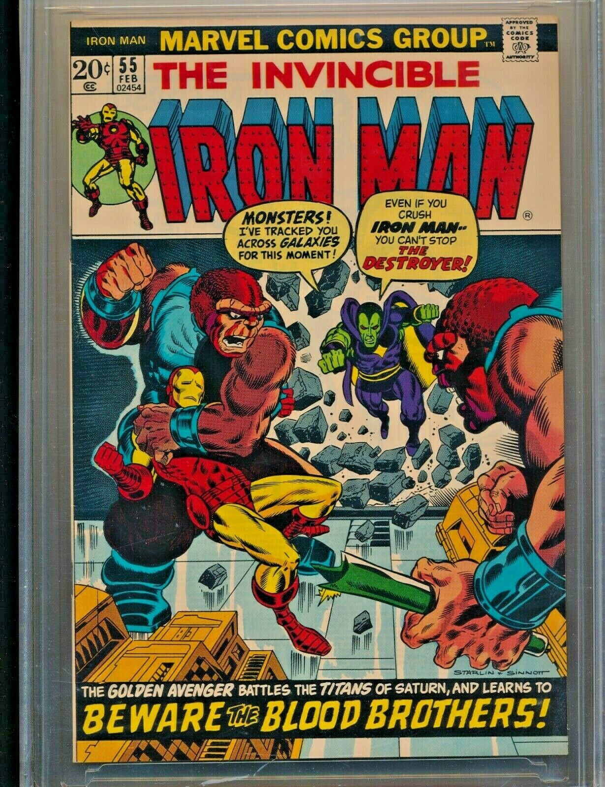 IRON MAN 55 0273 CGC 94 1ST APP THANOS DRAX MENTOR STARFOX KRONOS OWP