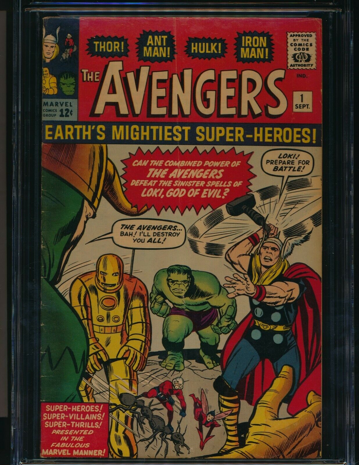 AVENGERS 1 0963 CGC 50 ORIGIN  1ST APP WITH LOKI FF  TEEN BRIGADE CROWP