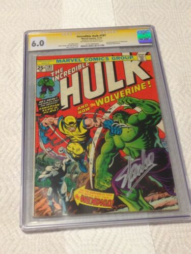 INCREDIBLE HULK 181 CGC SS 60 1ST WOLVERINE APP SIGNED BY STAN LEE