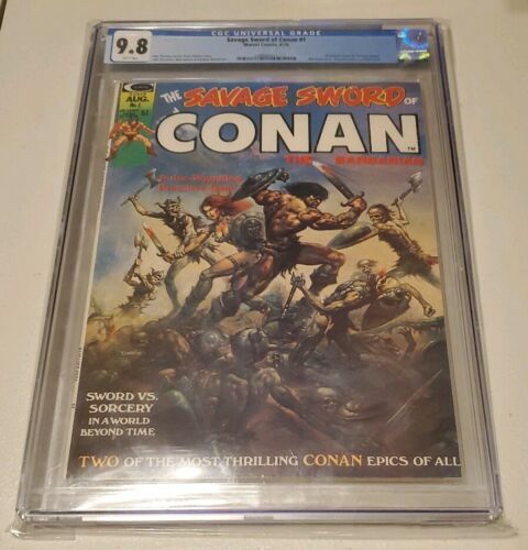 SAVAGE SWORD OF CONAN 1 1974 BORIS VALLEJO COVER CGC 98 NM WHITE PAGES