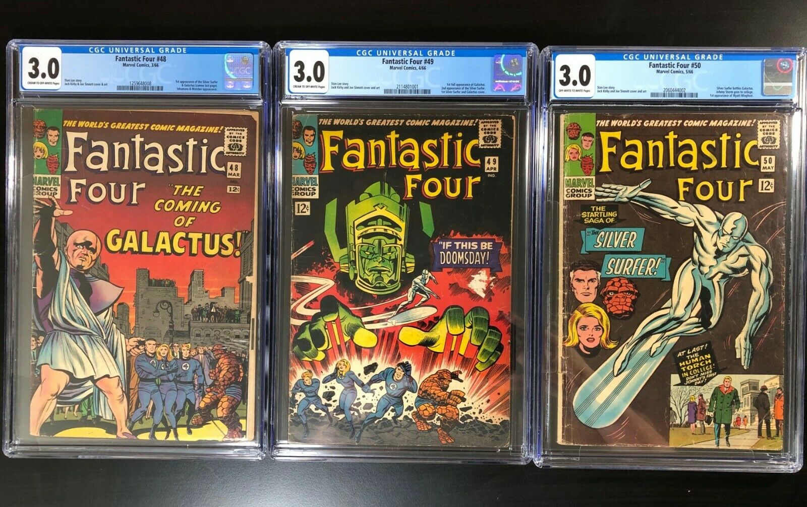 Fantastic Four 48 49 50 4  Lot of 3  CGC 30 
