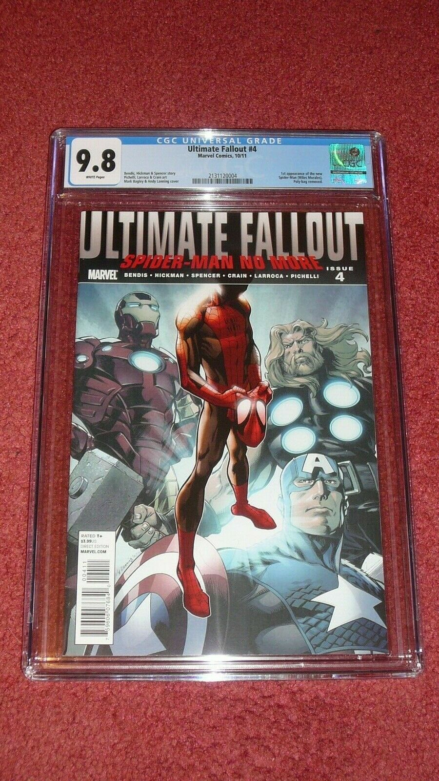 ULTIMATE FALLOUT 4 1st Miles Morales  CGC 98 White Pages Marvel 2011