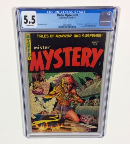 Mister Mystery 18 CGC 55 RARE Decapitation Bondage Wolverton 1954 Aragon