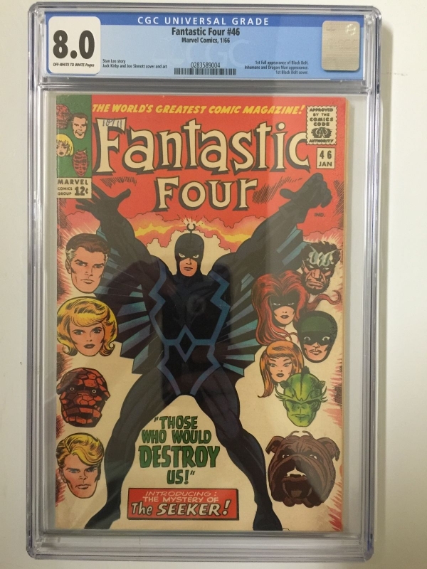 CGC 80 FANTASTIC FOUR 46  1ST BLACK BOLT  1ST BLACK BOLT COVER  KEY  