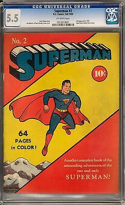Superman 2 CGC 55 OW Rare Classic Cover