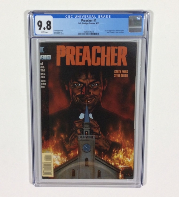 Preacher 1 CGC 98 NMMT WHITE Key 1st Jesse Custer full appearance DC Comics