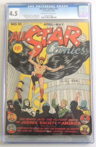 L000 DC Comics ALL STAR COMICS 10 CGC Universal Grade 45 VG 1942 