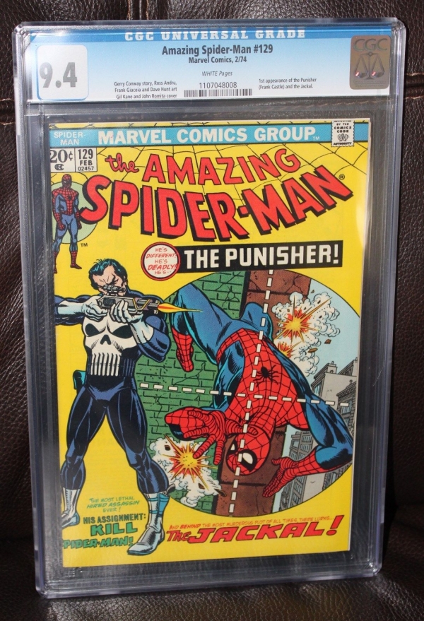 Amazing Spiderman 129 CGC 94 White Pages 1st Punisher Netifix Movie