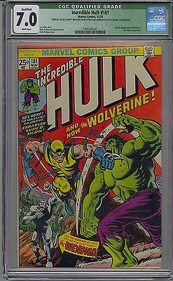 INCREDIBLE HULK 181 CGC 70 WHITE PAGES 1ST WOLVERINE MARVEL QUALIFIED