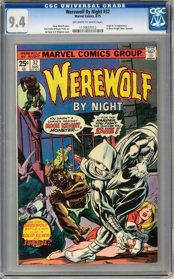 Werewolf by Night 32 CGC 94 OWW Origin  1st Appearance of Moon Knight 