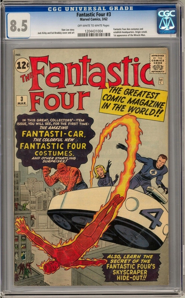 Fantastic Four 3 CGC 85 OWW 1st Baxter Building 1st Costumes