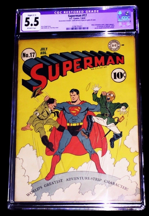 SUPERMAN 1942 DC DC COMICS 17 ORIGINAL AUTHENTIC JULYAUG COMIC BOOK CGC 55