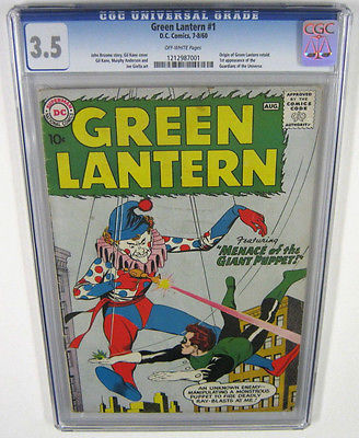 Green Lantern 1 CGC Graded 35 1st App the Guardians SILVER AGE DC COMICS 1960