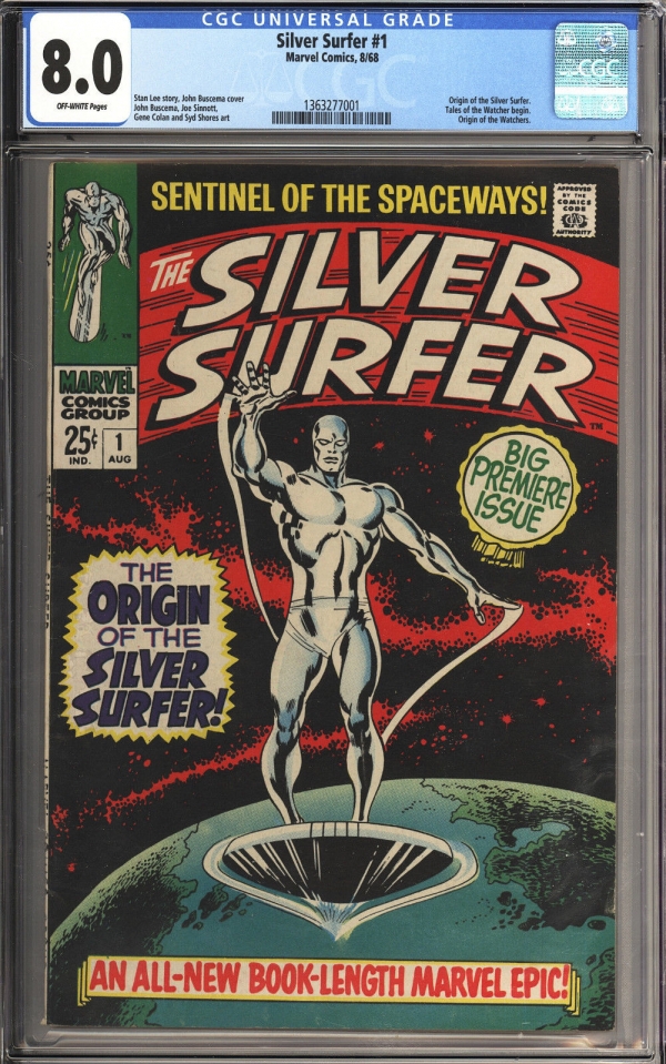 Silver Surfer 1 CGC 80 Unrestored High Grade Origin of the Silver Surfer