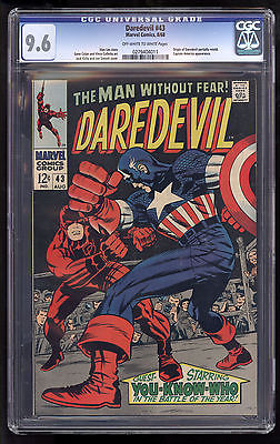 Daredevil 1964 43 CGC 96 OWW Pages Captain America Lee Kirby Mile High II