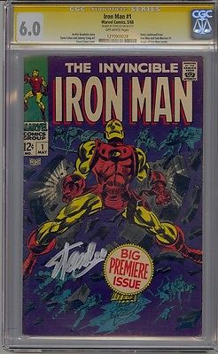 IRON MAN 1 CGC 60 SS OFFWHITE PAGES SIGNED STAN LEE MARVEL
