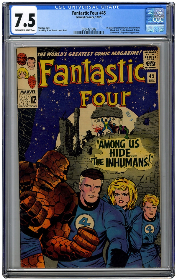 Fantastic Four 45 Vol 1 CGC 75 Great High Grade Unrestored 1st App of Inhumans