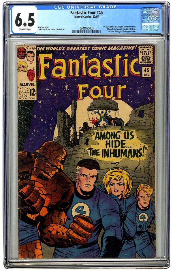 Fantastic Four 45 Vol 1 CGC 65 Nice Higher Grade Unrestored 1st App Inhumans