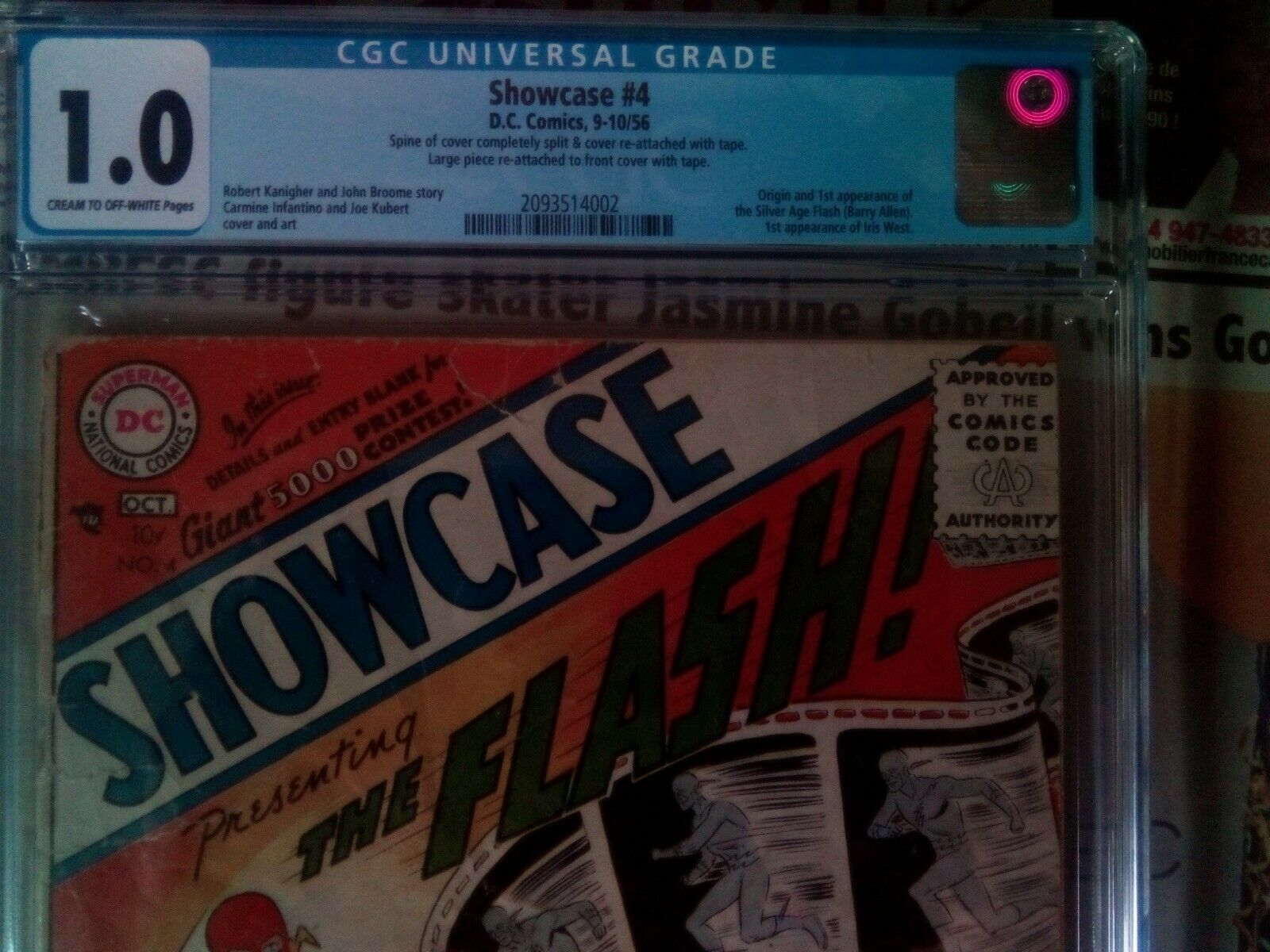 Showcase 4 DC Pub 1956 CGC 10 Origin1st app SAFlash Classic Cover