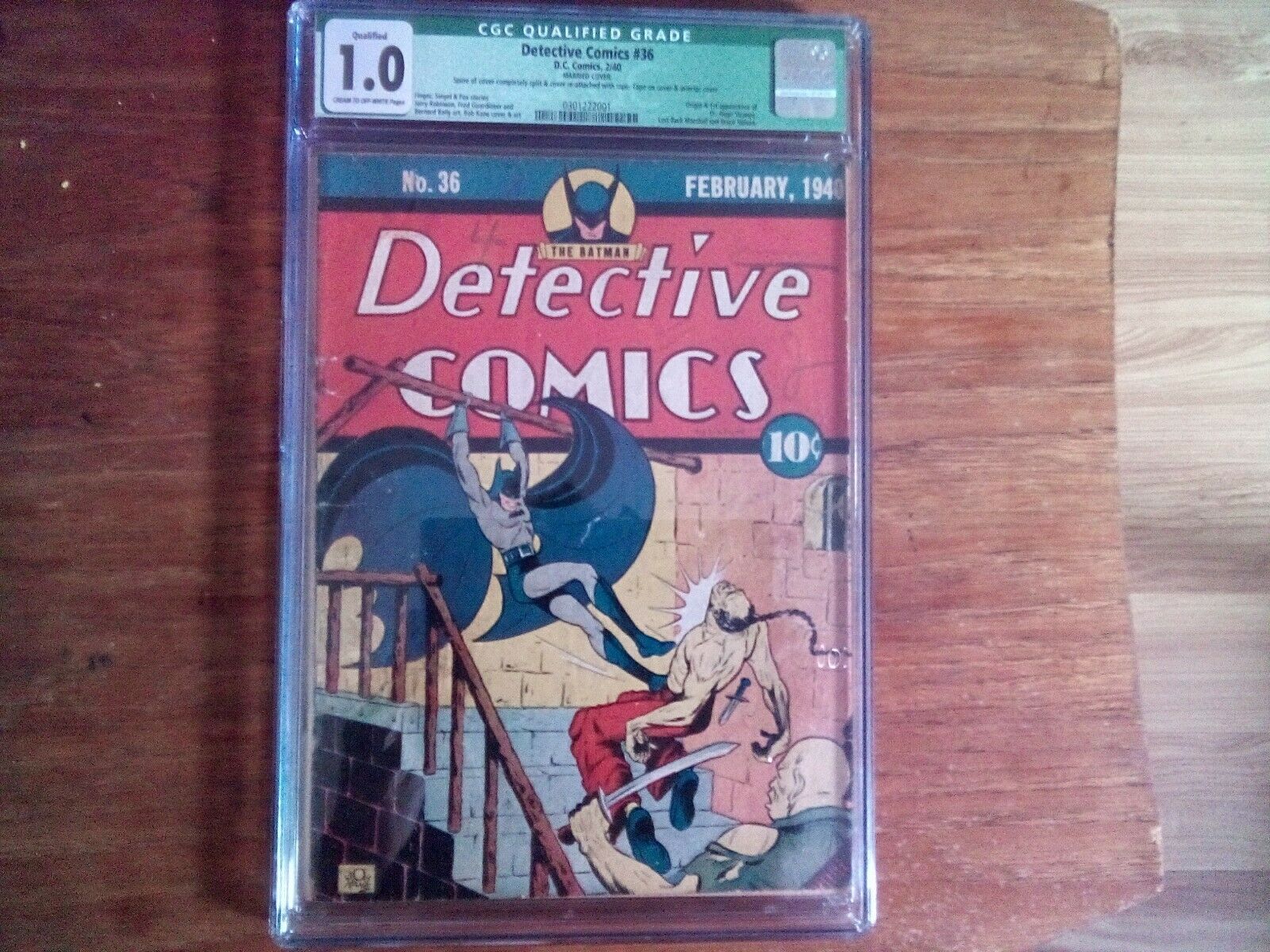 DETECTIVE COMICS 36 CGC 50 VGFN OWW DC 1940 1ST HUGO STRANGE GOLDEN AGE BATMAN