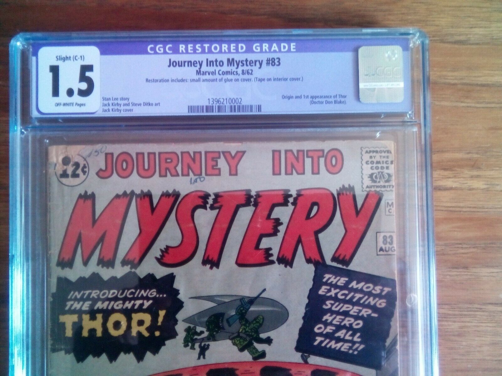 Journey Into Mystery 83 CGC 15 restored OWW Origin  1st Appearance of thor