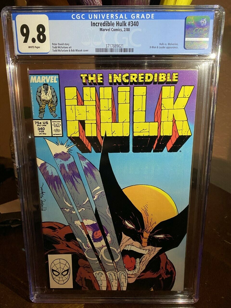 THE INCREDIBLE HULK 340 CGC 98 WHITE PAGES MARVEL TODD MCFARLANE NO RESERVE