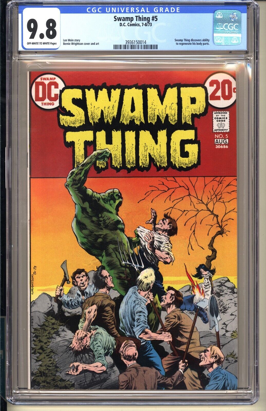 Swamp Thing 5  CGC 98 OWW NMMT DC Comics 1973 Bernie Wrightson New Powers v1