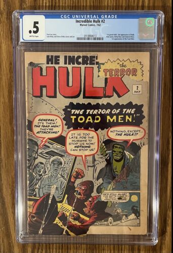 INCREDIBLE HULK 2  CGC 05  1962   2nd HULK1st Green HULK   Marvel 