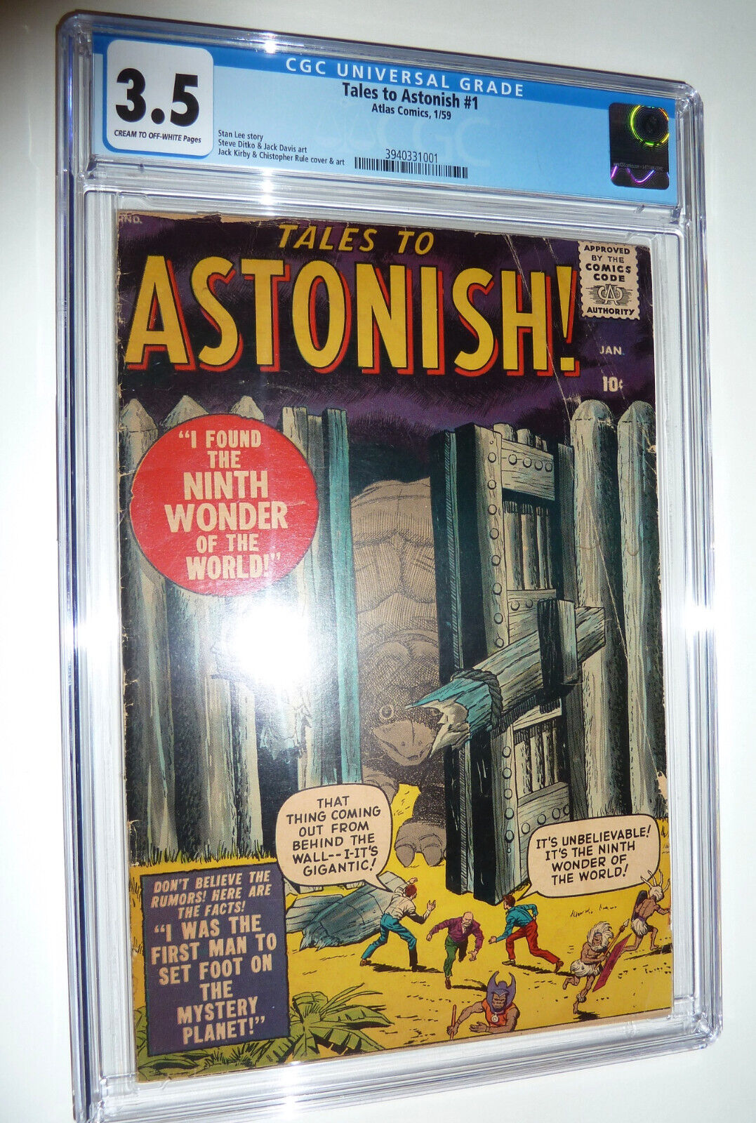 Atlas Comics TALES TO ASTONISH 1 1959 Pre Marvel CGC Graded 35