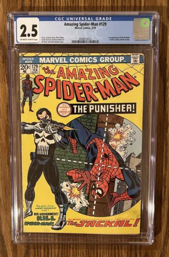 AMAZING SPIDERMAN 129 CGC 25 OWWHITE PAGES 1ST App PUNISHER  1974  