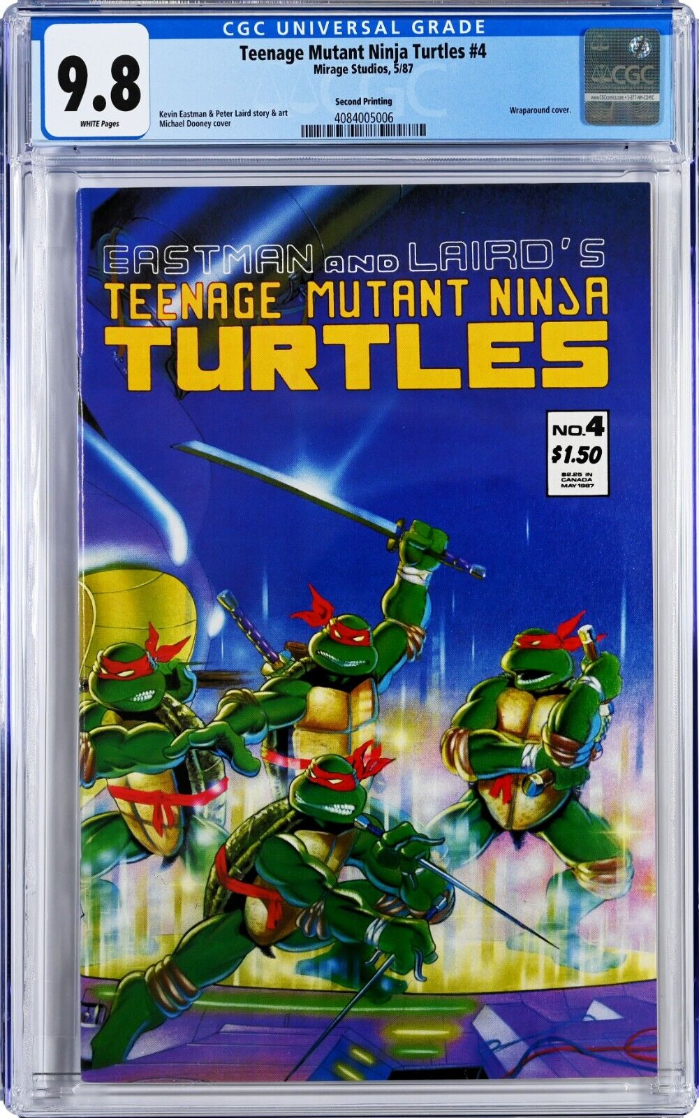 Teenage Mutant Ninja Turtles 4 CGC 98 Second Print 2nd Rare in Grade