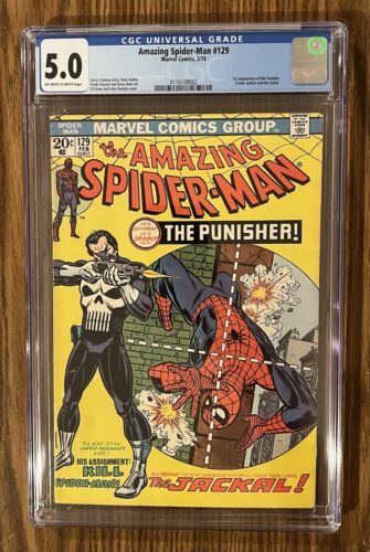 AMAZING SPIDERMAN 129  CGC 50 OWWhite Pgs 1ST App PUNISHER  1974  Beauty