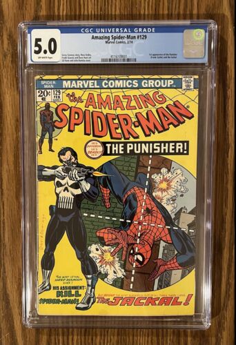 AMAZING SPIDERMAN 129 CGC 50 OW Pages 1ST App PUNISHER  1974  Beauty 