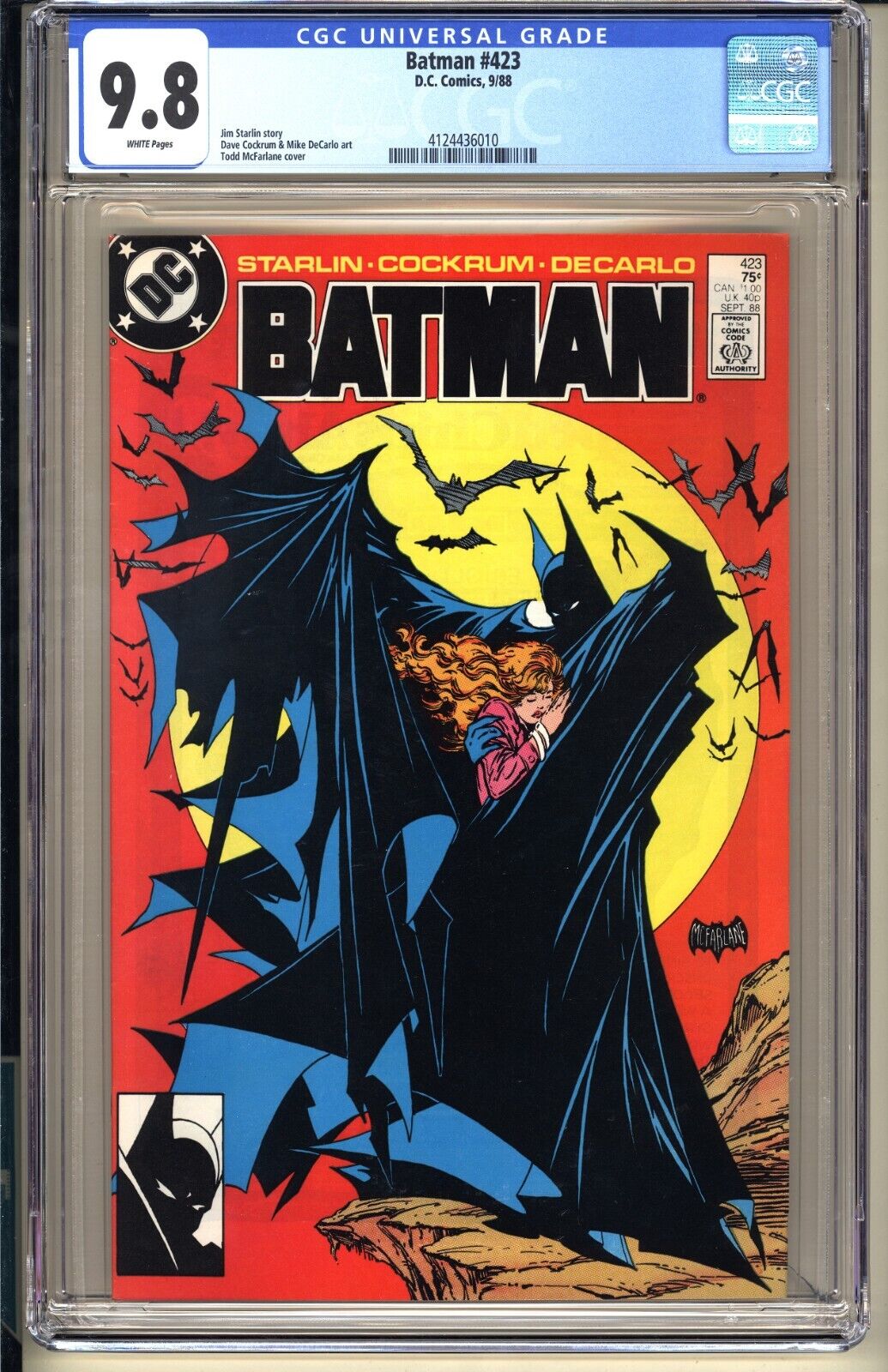 Batman 423  CGC 98 WP NMMT  DC Comics 1988 Todd McFarlane see 3rd Picture