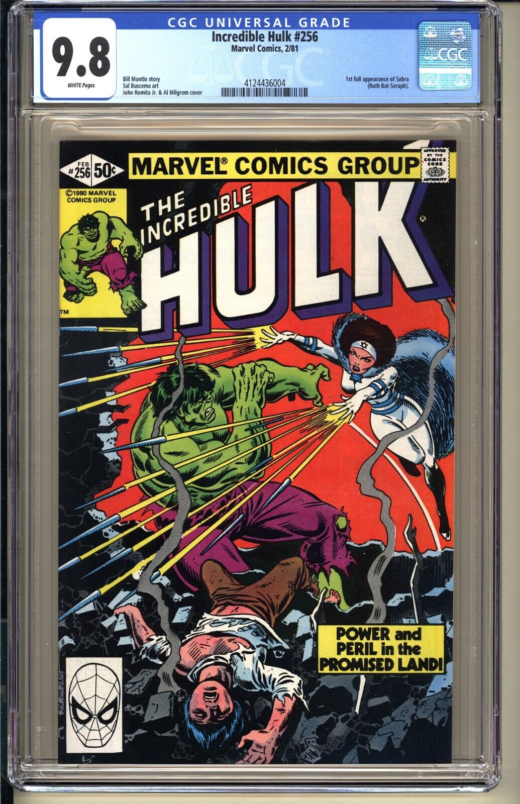 Incredible Hulk 256  CGC 98 WP NMMT  Marvel Comics 1981 1st appearance Sabra